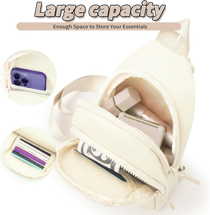 Fystdtote Birthday Gift for 5 6 7 8 9 10 11 12 13 14 15 16 Year Old Girls Fanny Pack Crossbody Bags for Women,Cute Trendy Stuff - Cream,A - Image 3
